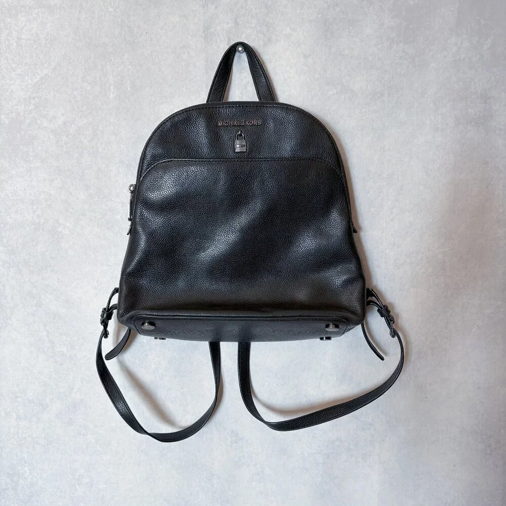 Michael Kors Adele Leather Backpack Bag Black